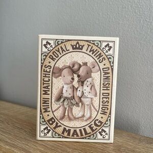 Maileg Royal Twins in Matchbox - Brown and Cream